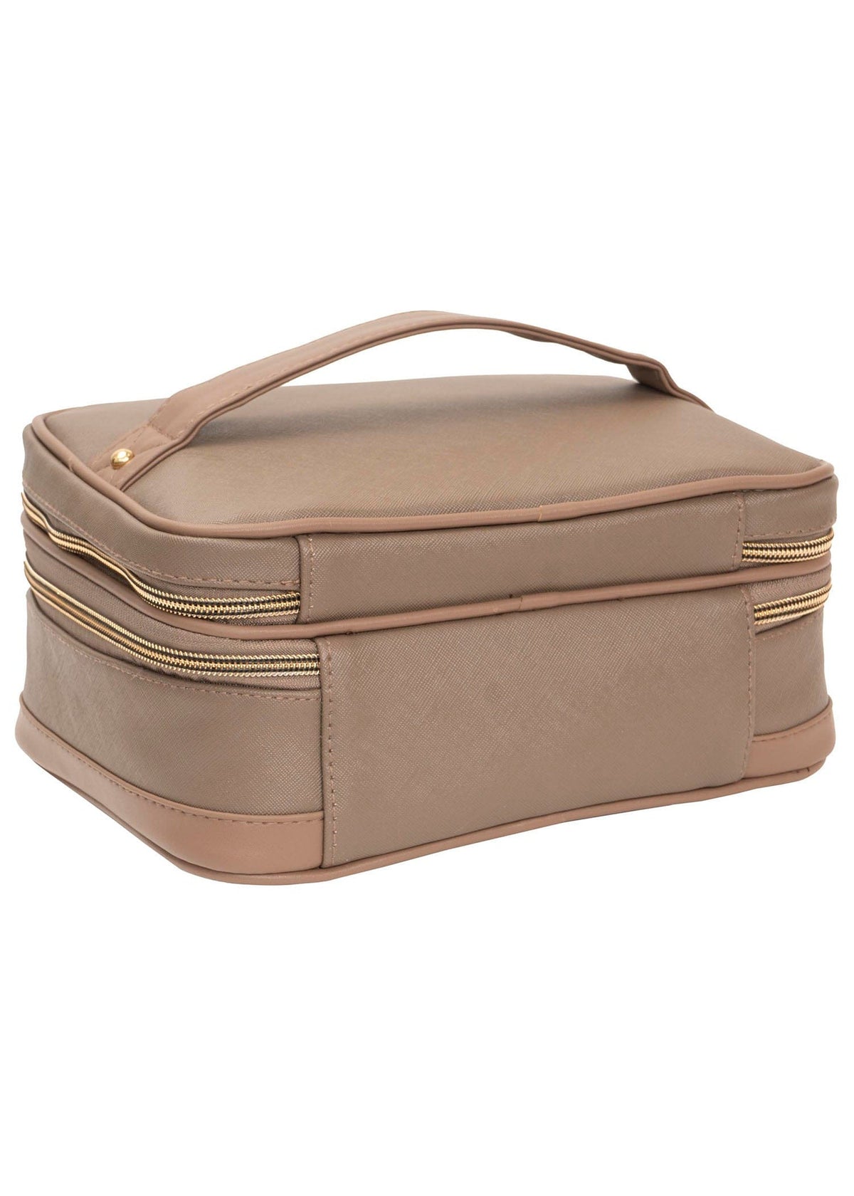 Joan & David Top Handle Saffiano Train Case Cosmetic Bag