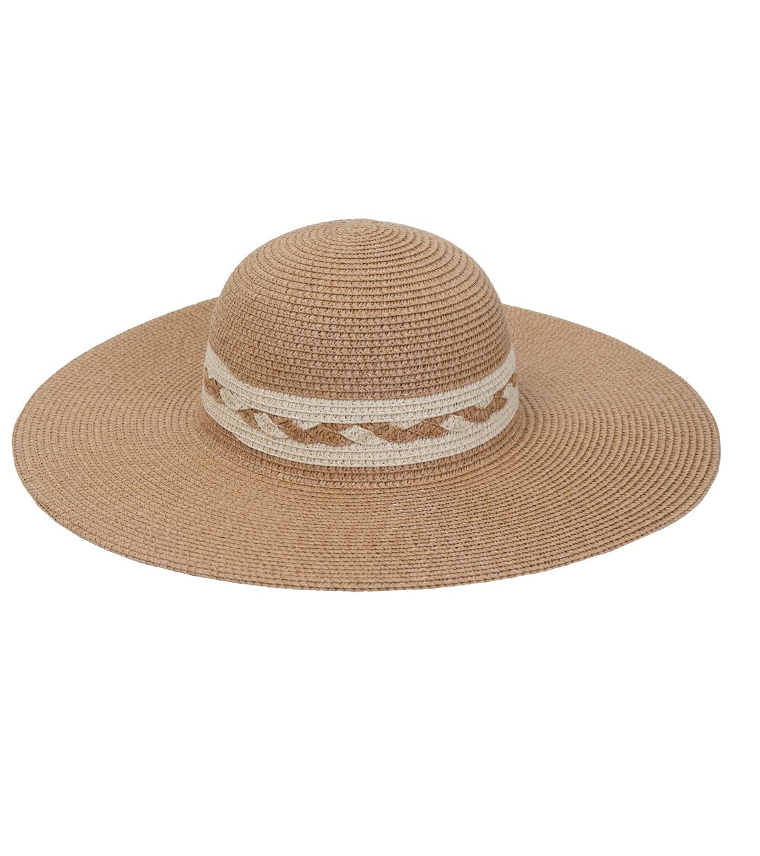 Max Studio Straw Braided Crown Floppy Sun Hat