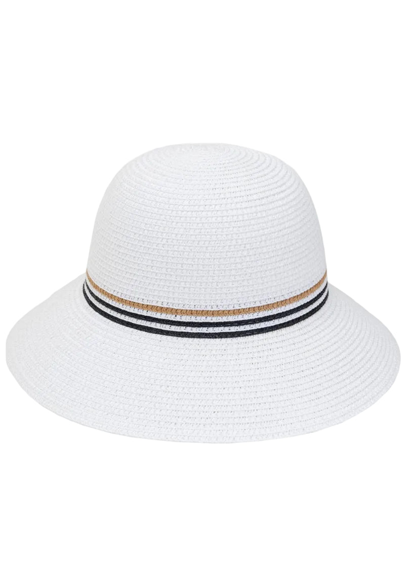 Max Studio Striped Straw Bucket Hat