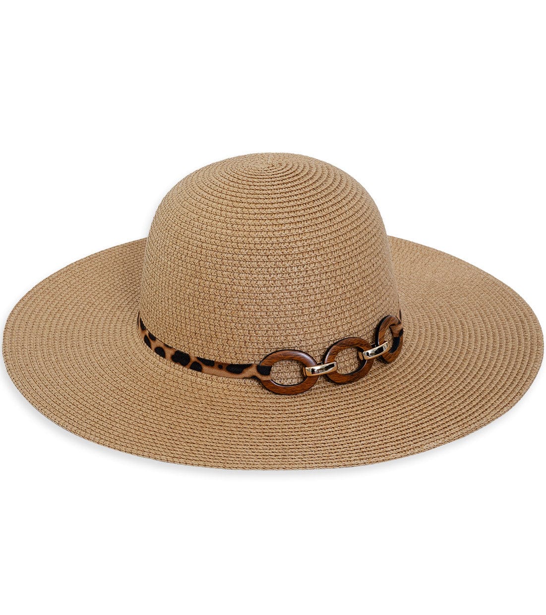 Max Studio Leopard Jewlery Straw Floppy