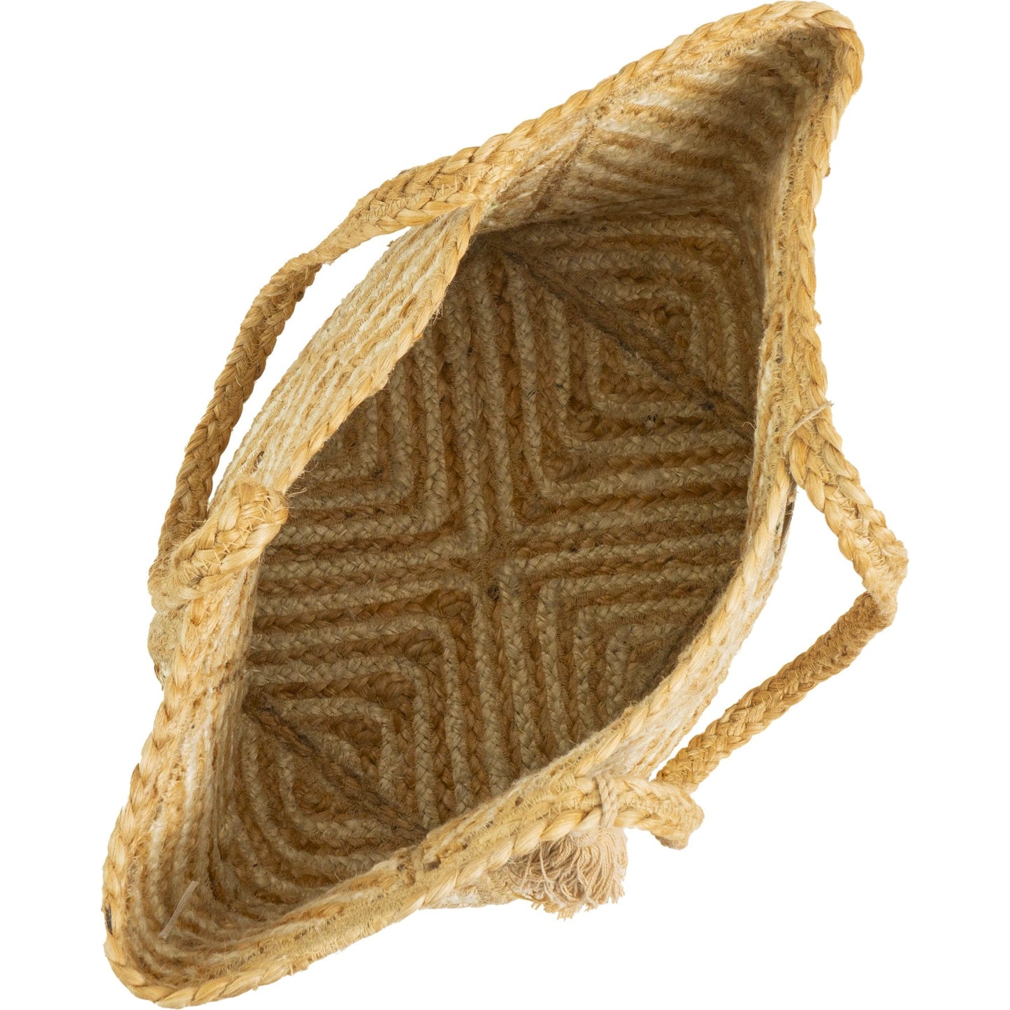 Magid Diamond Woven Natural Straw Jute Tote