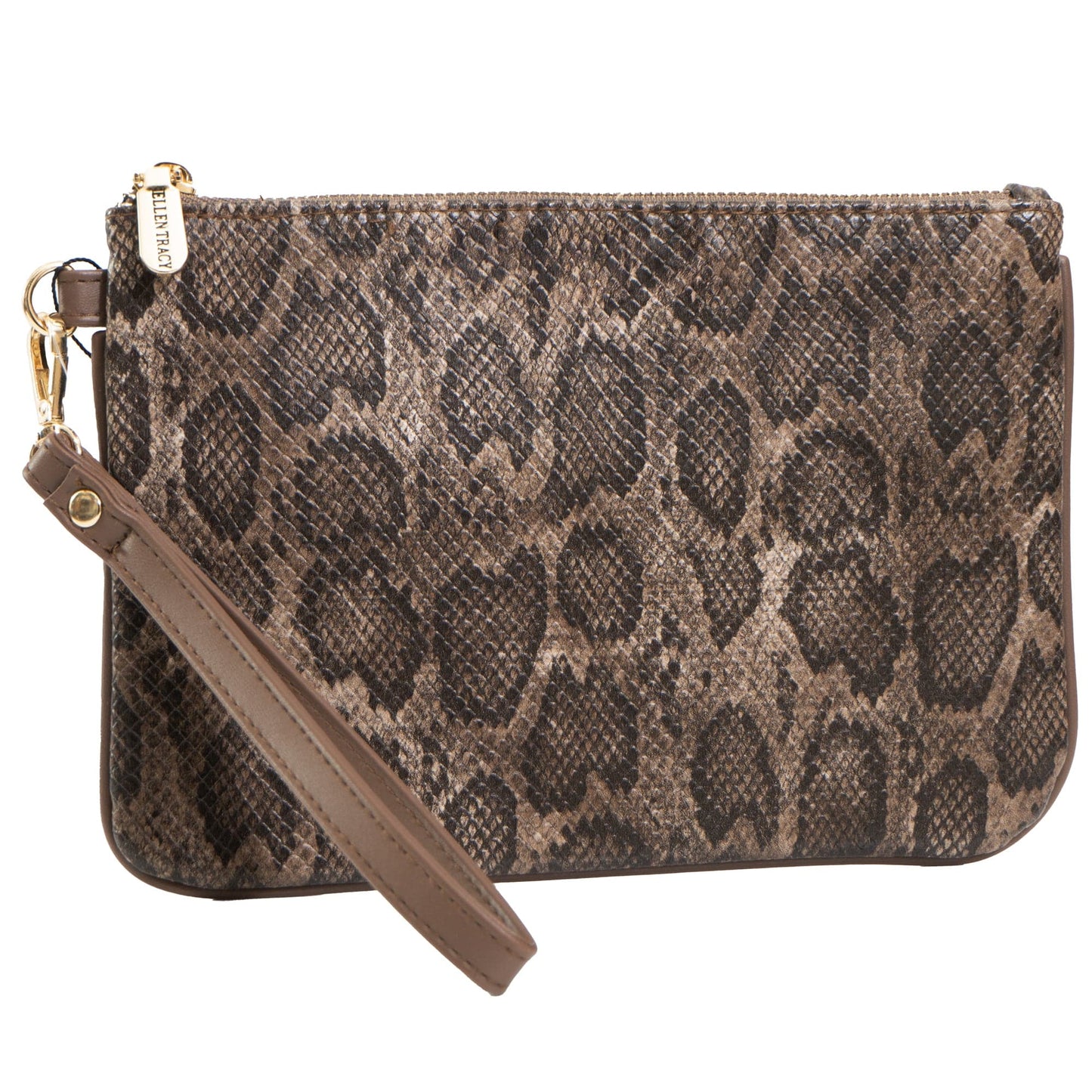 Ellen Tracy Python Faux Leather Print Wristlet