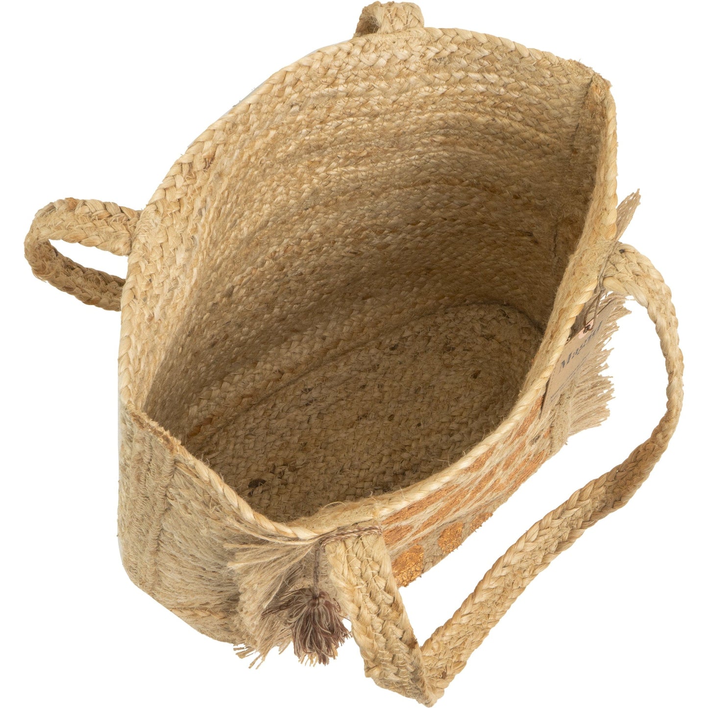 Magid Metallic Leopard Print Natural Straw Jute Tote