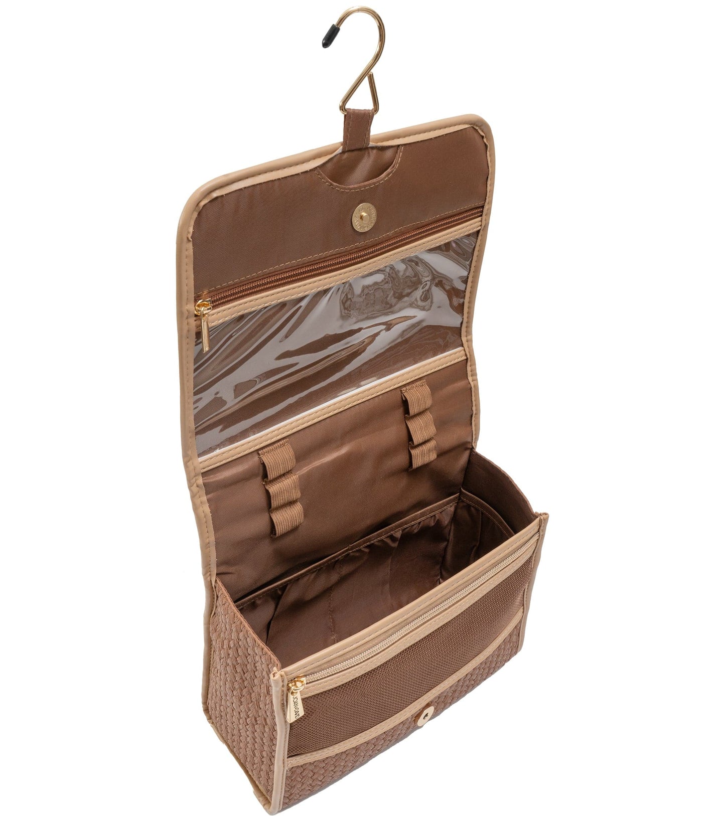 Joan and David The Woven PU Top Handle Hanging Toiletry Case
