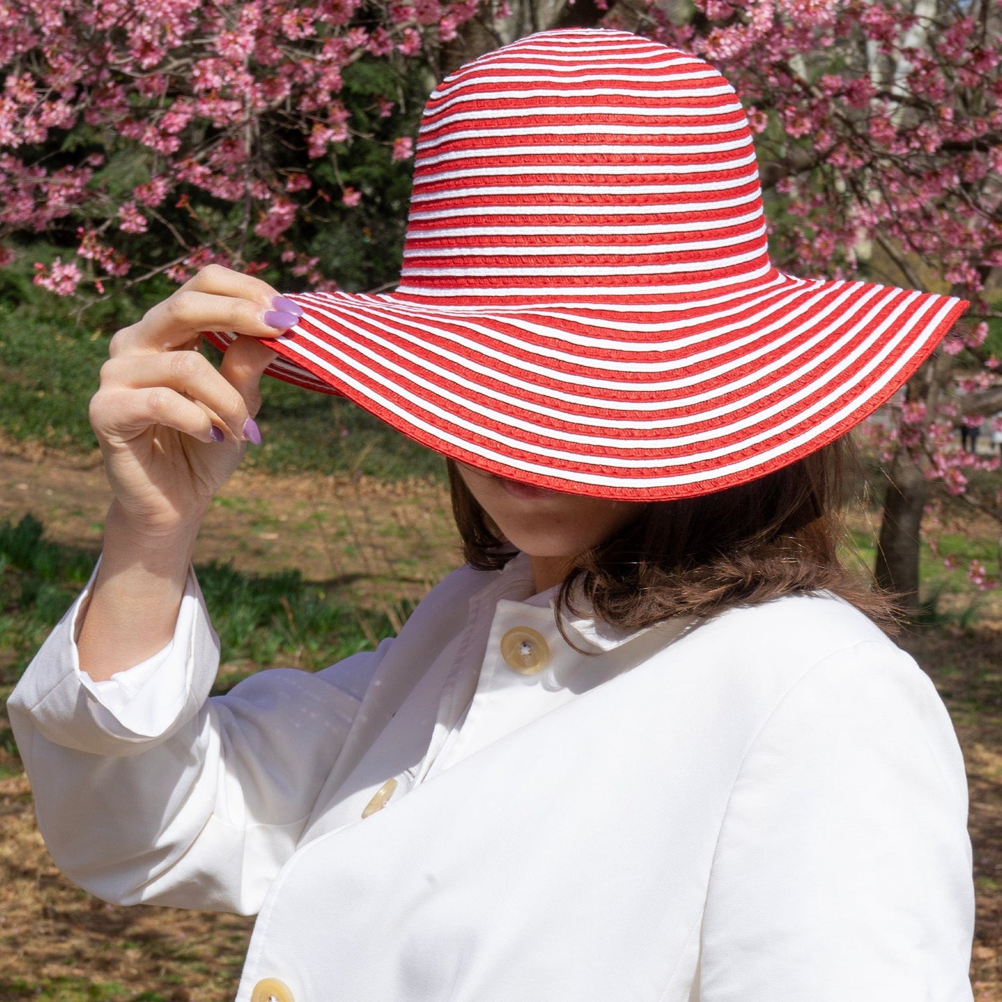 Magid Striped Straw Floppy Sun Sun Hat