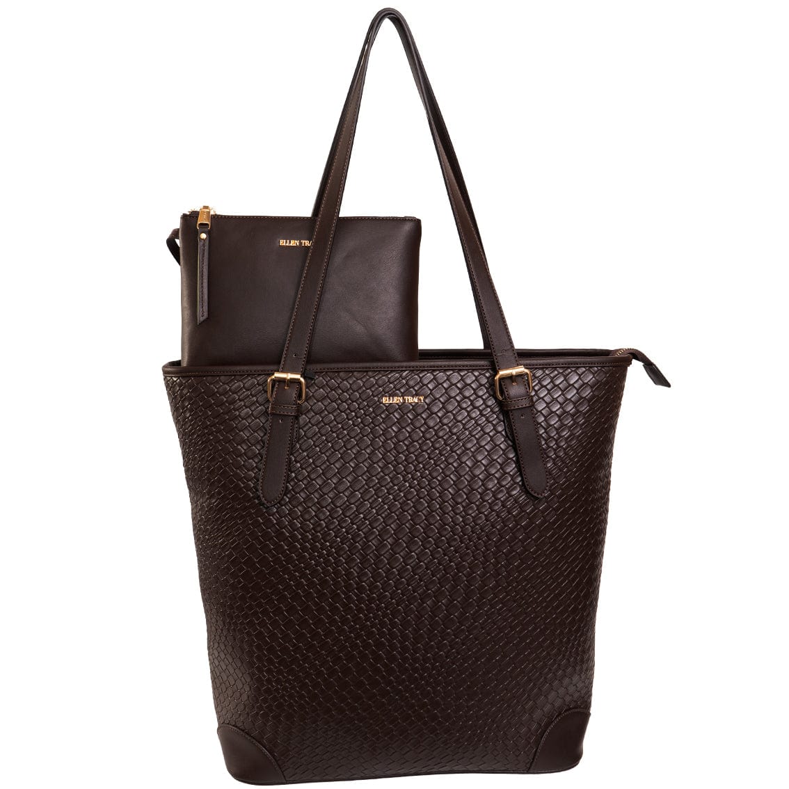 Ellen Tracy 18 Inch Woven Large Travel Workbook Tote Bag