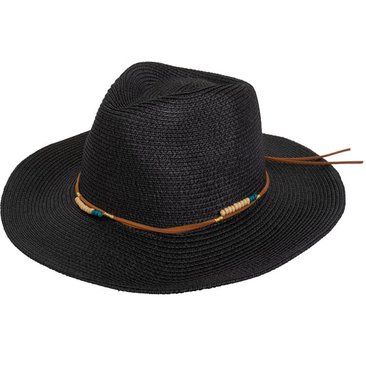 Magid Beaded Macrame Cowboy Straw Hat
