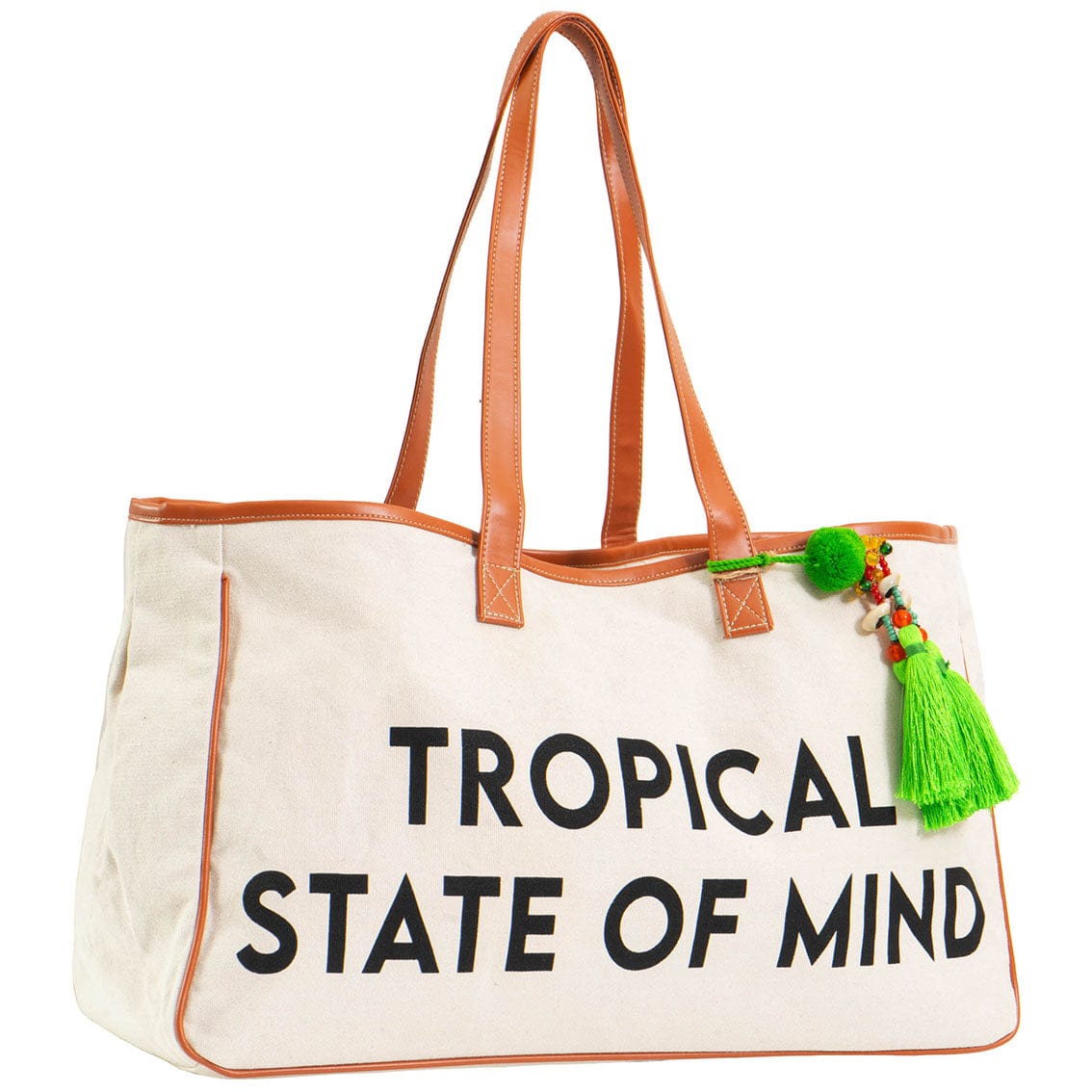 Magid Canvas Slogan Tote "TROPICAL STATE OF MIND"