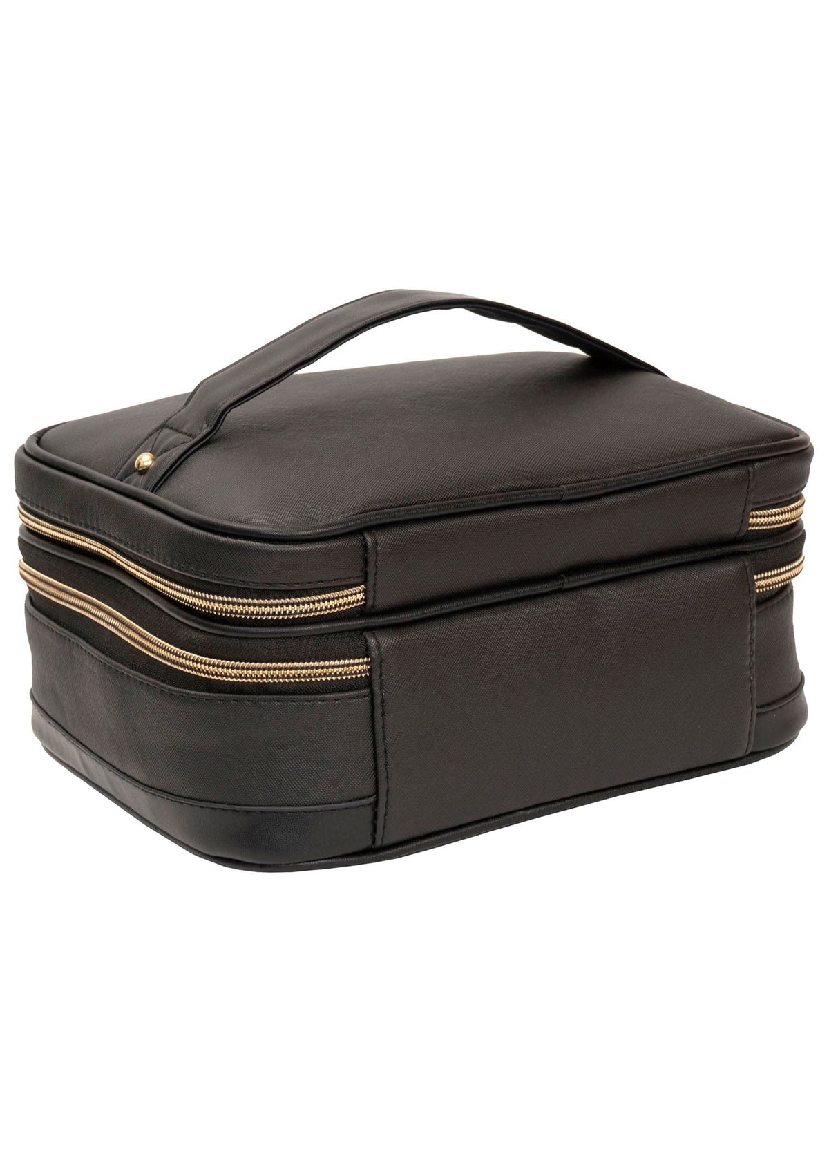 Joan & David Top Handle Saffiano Train Case Cosmetic Bag