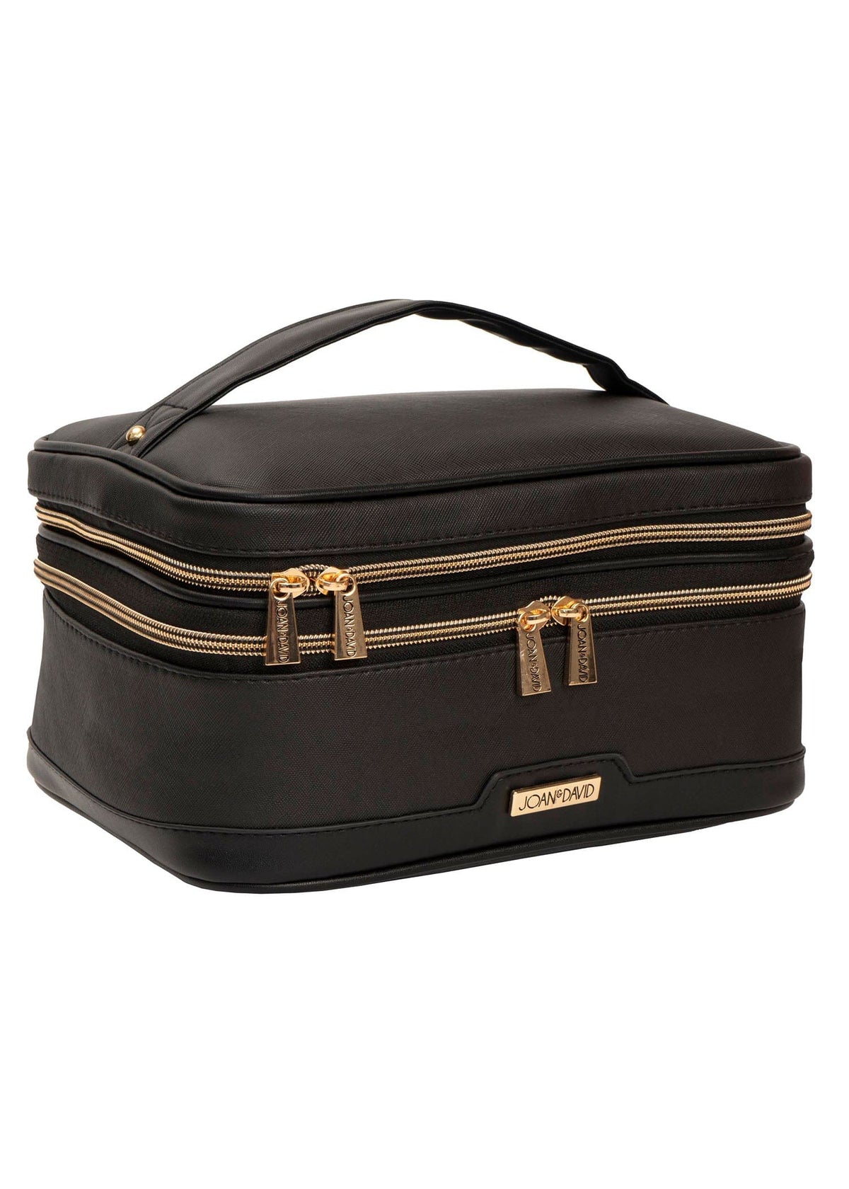 Joan & David Top Handle Saffiano Train Case Cosmetic Bag