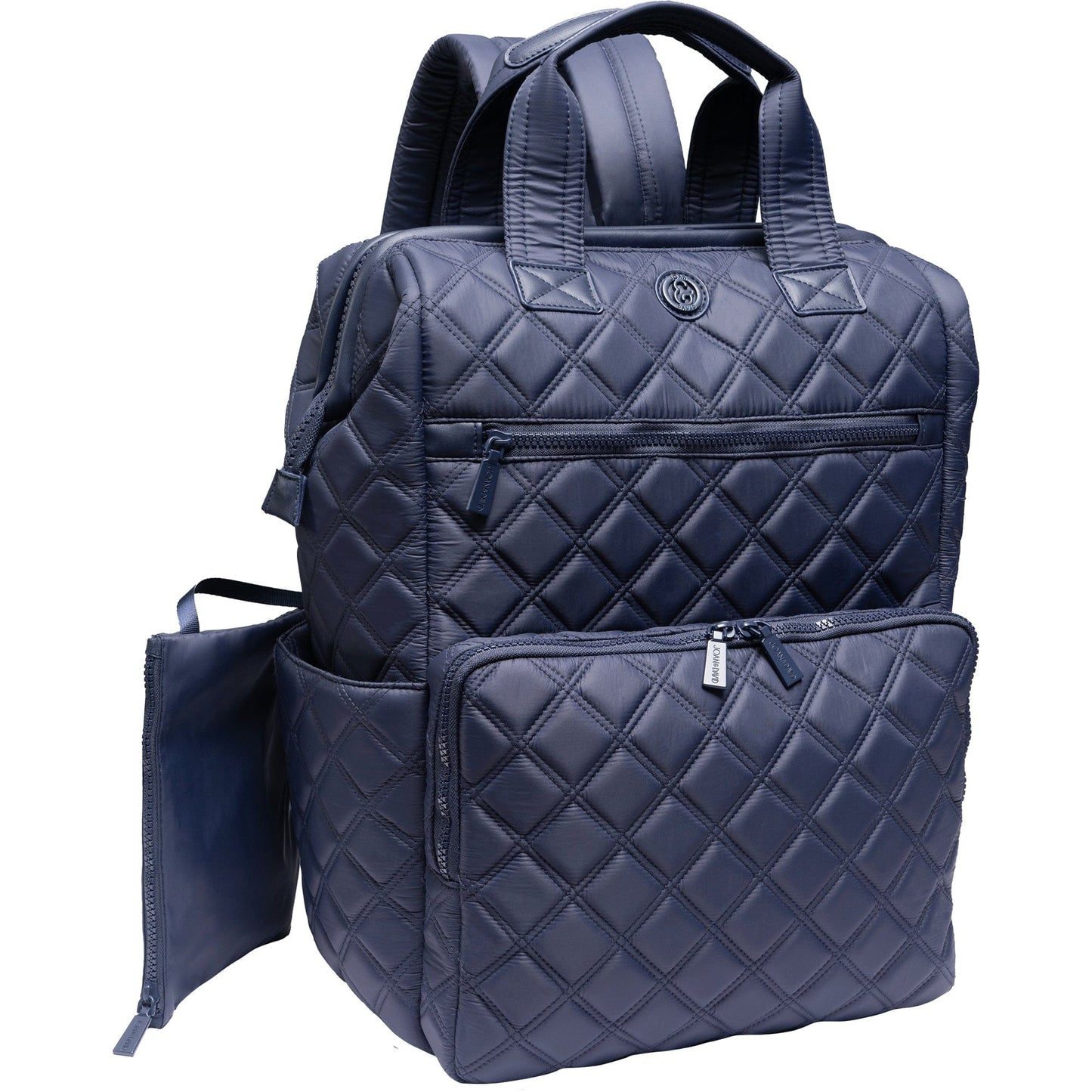 Joan & David Diamond Quilted Puffer Nylon Square Laptop Backpack