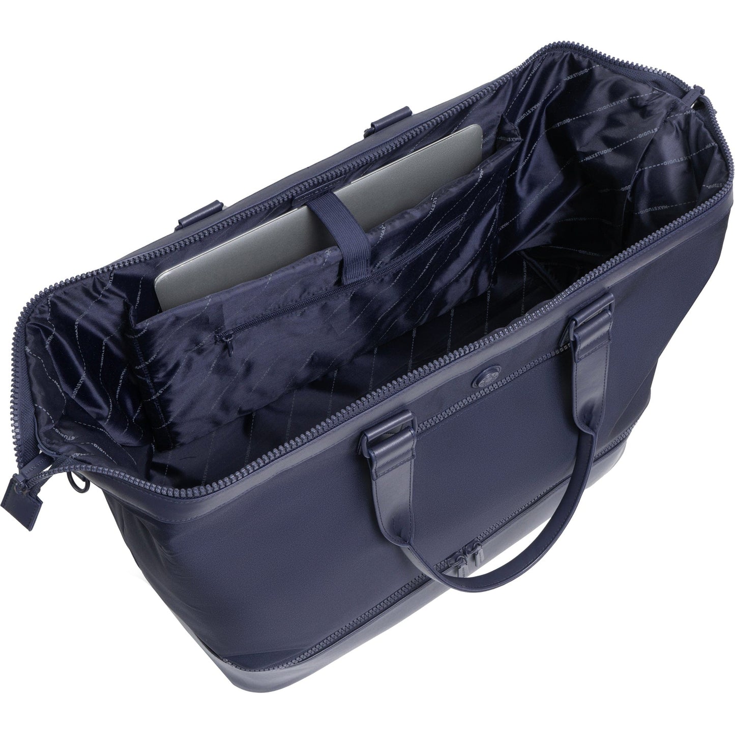 Max Studio Sport Nylon & Faux Leather Drop Bottom Duffel Bag