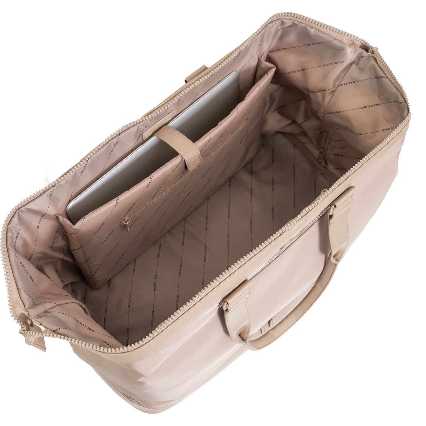 Max Studio Sport Nylon & Faux Leather Drop Bottom Duffel Bag