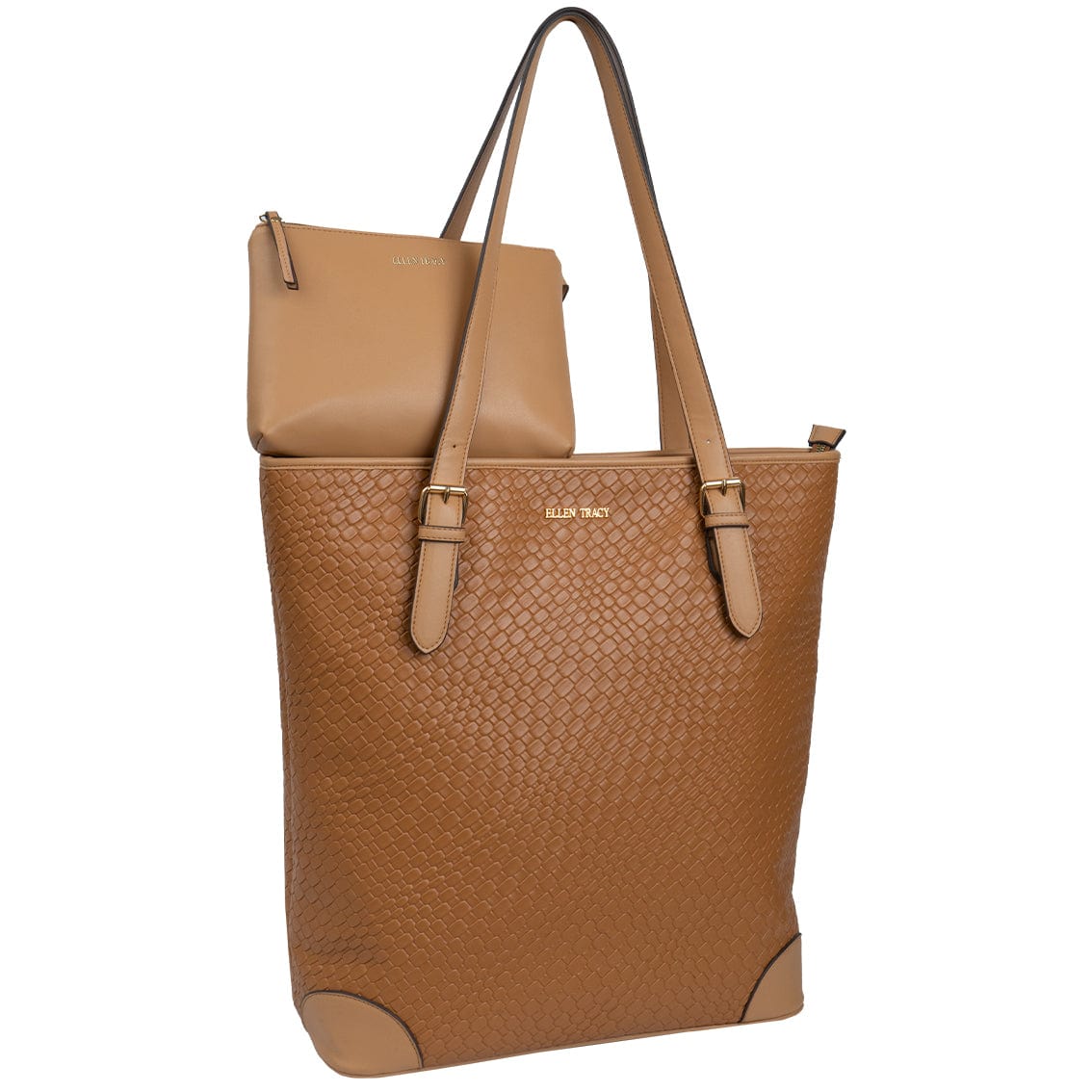 Ellen Tracy 18 Inch Woven Large Travel Workbook Tote Bag