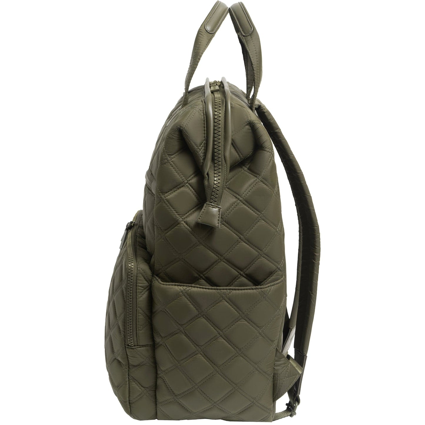 Joan & David Diamond Quilted Puffer Nylon Square Laptop Backpack