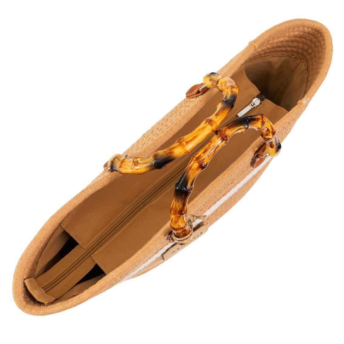 Magid Natural Cotton Woven Bamboo Handle Tote