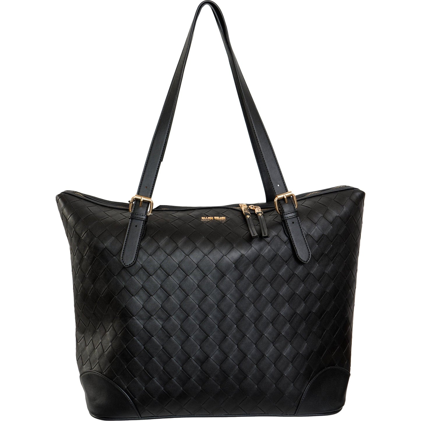 Ellen Tracy 20 Inch Basket Weave Quilted Nylon Large Travel Workbook Tote Bag