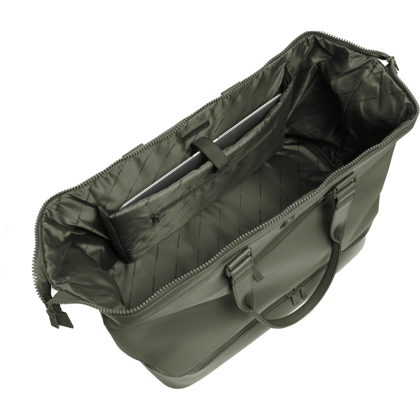 Max Studio Sport Nylon & Faux Leather Drop Bottom Duffel Bag