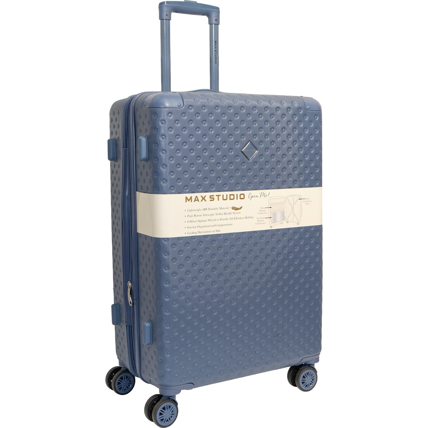 Max Studio Tonal Tufted ABS 2-Piece Hard-Sided Luggage Set