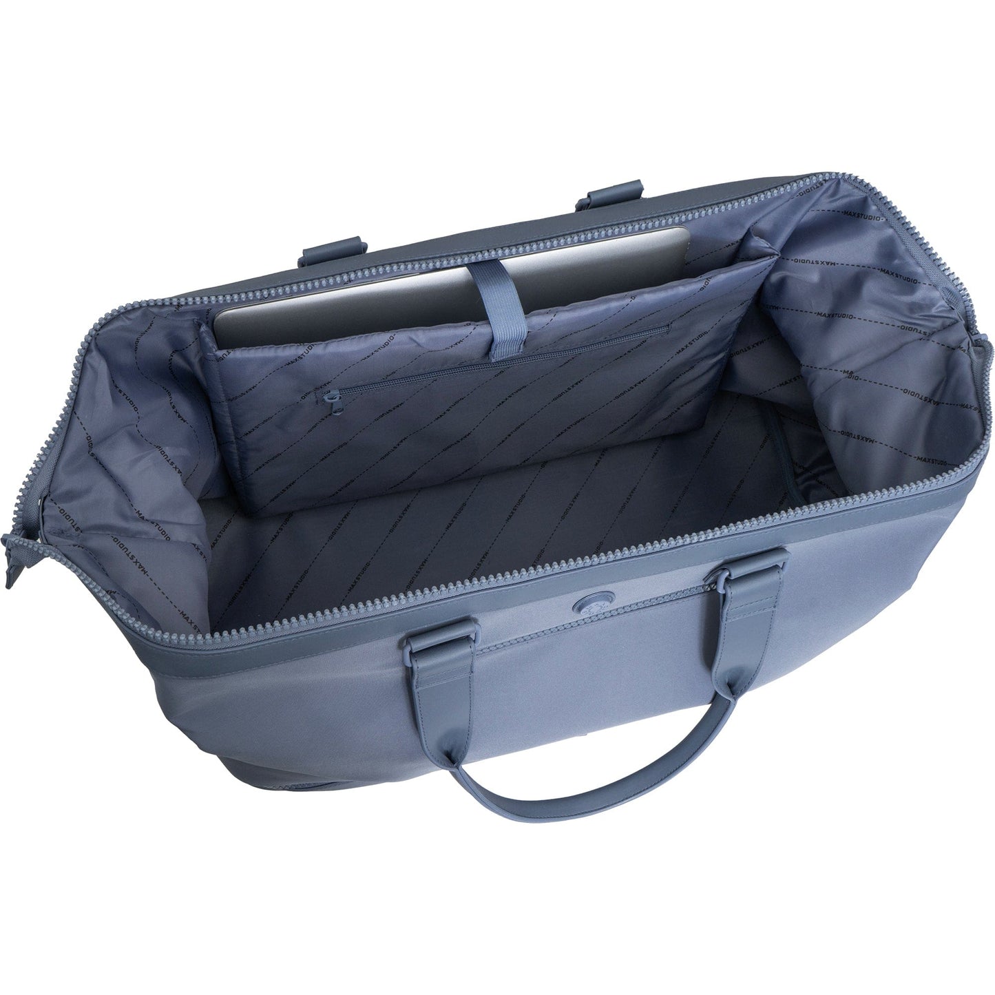 Max Studio Sport Nylon & Faux Leather Drop Bottom Duffel Bag