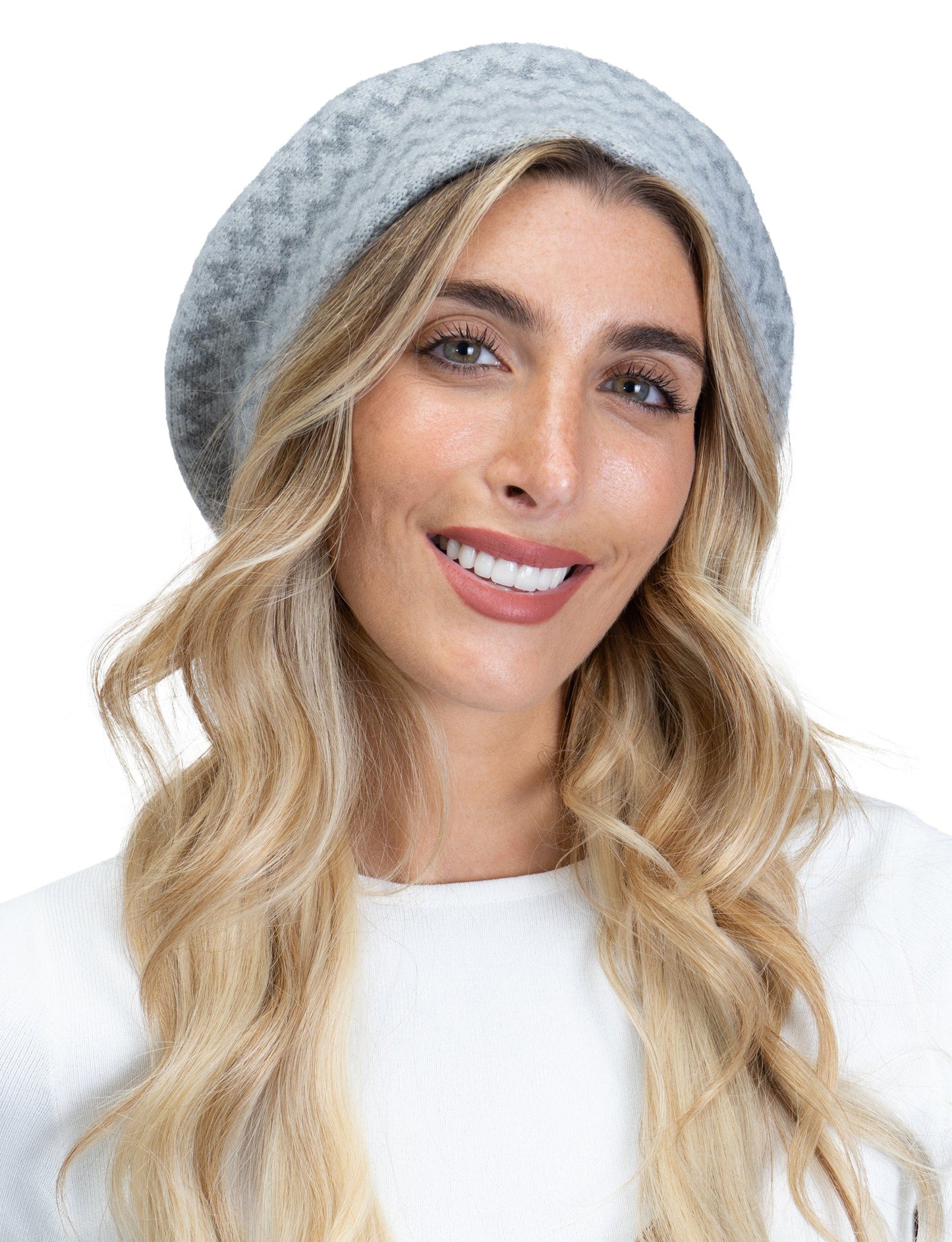 Adrienne Vittadini Chevron Printed Knit Beret