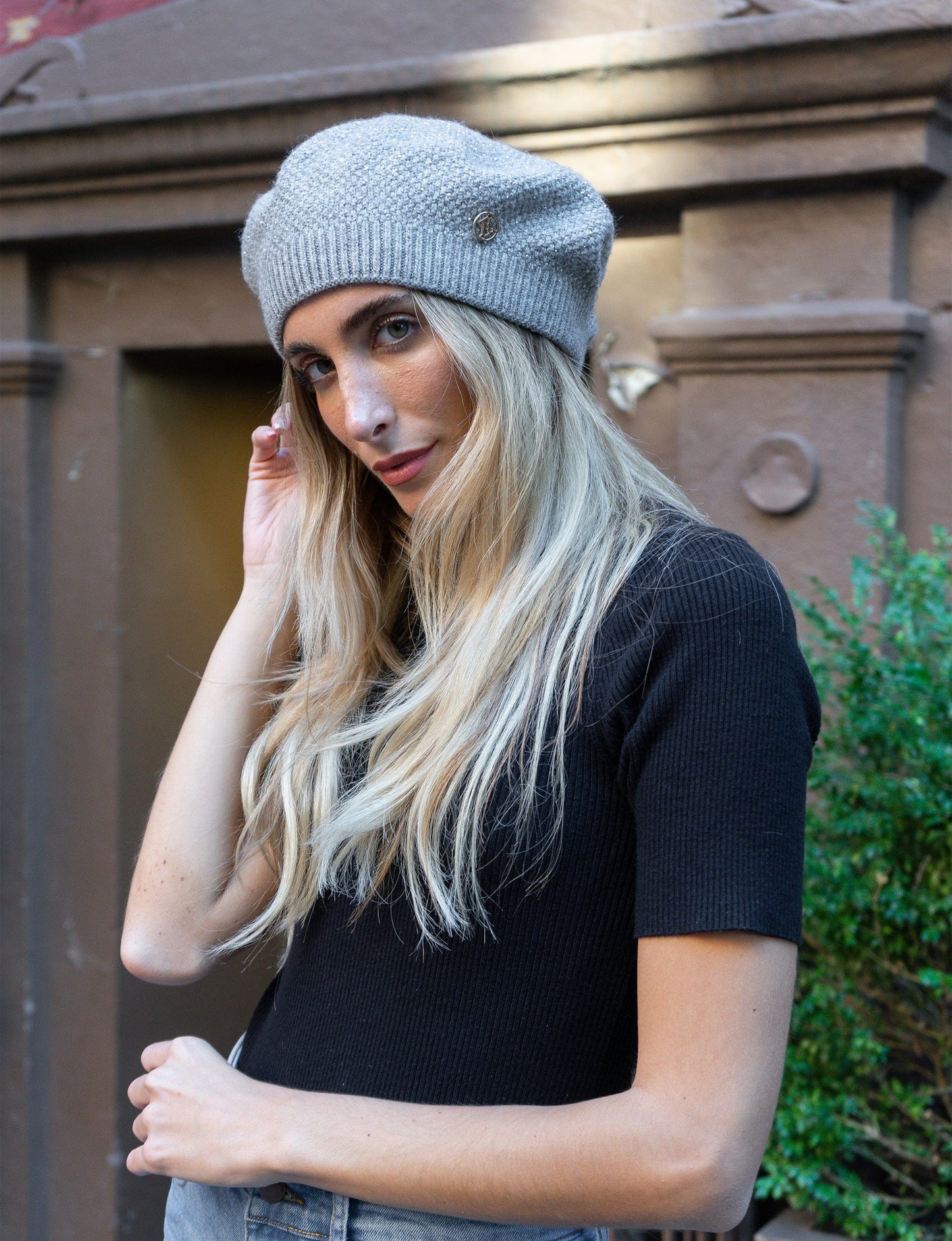 Adrienne Vittadini Stone Knit Beret