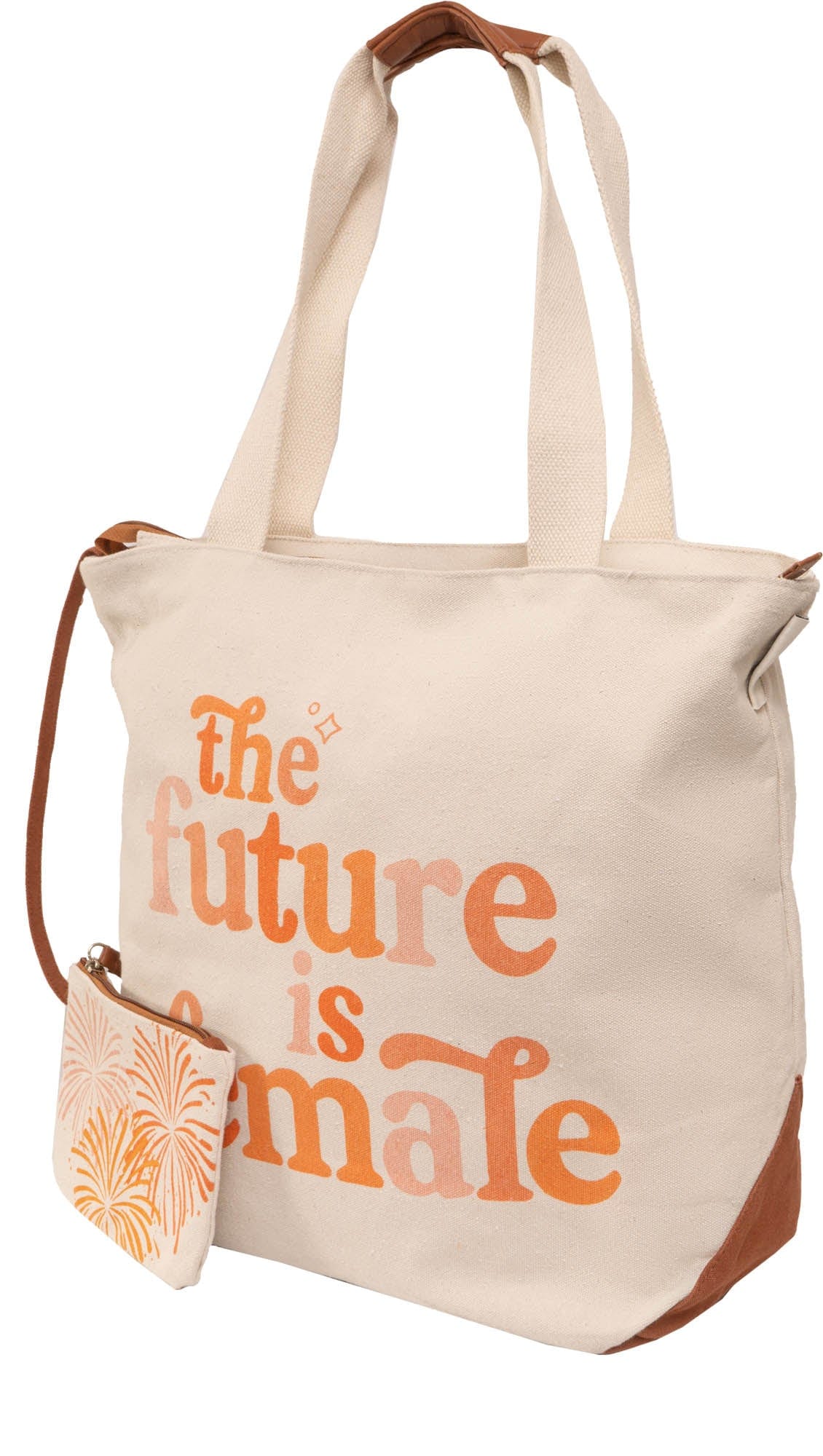 Magid Canvas "THE FUTURE IS FEMALE" Tote With Pouch