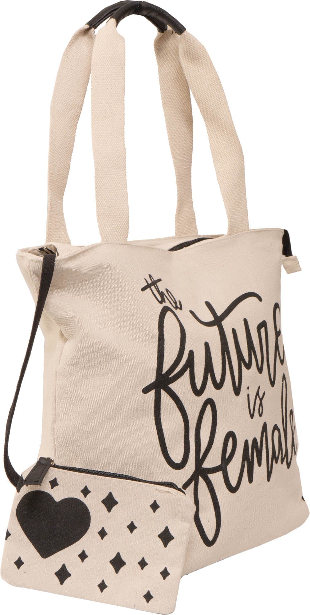 Magid Canvas "THE FUTURE IS FEMALE" Script Tote With Pouch