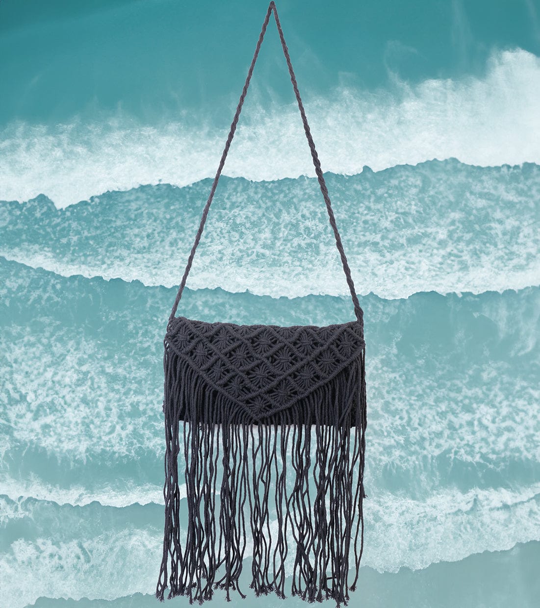 Magid Natural Cotton Macrame Fringe Crossbody