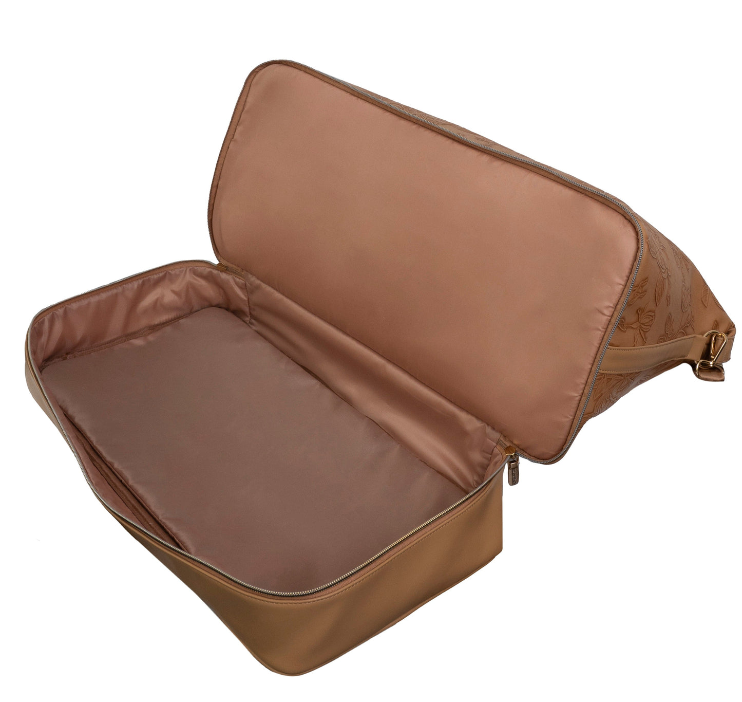 Ellen Tracy 20 Inch Floral Embossed Faux Leather Drop Bottom Duffel