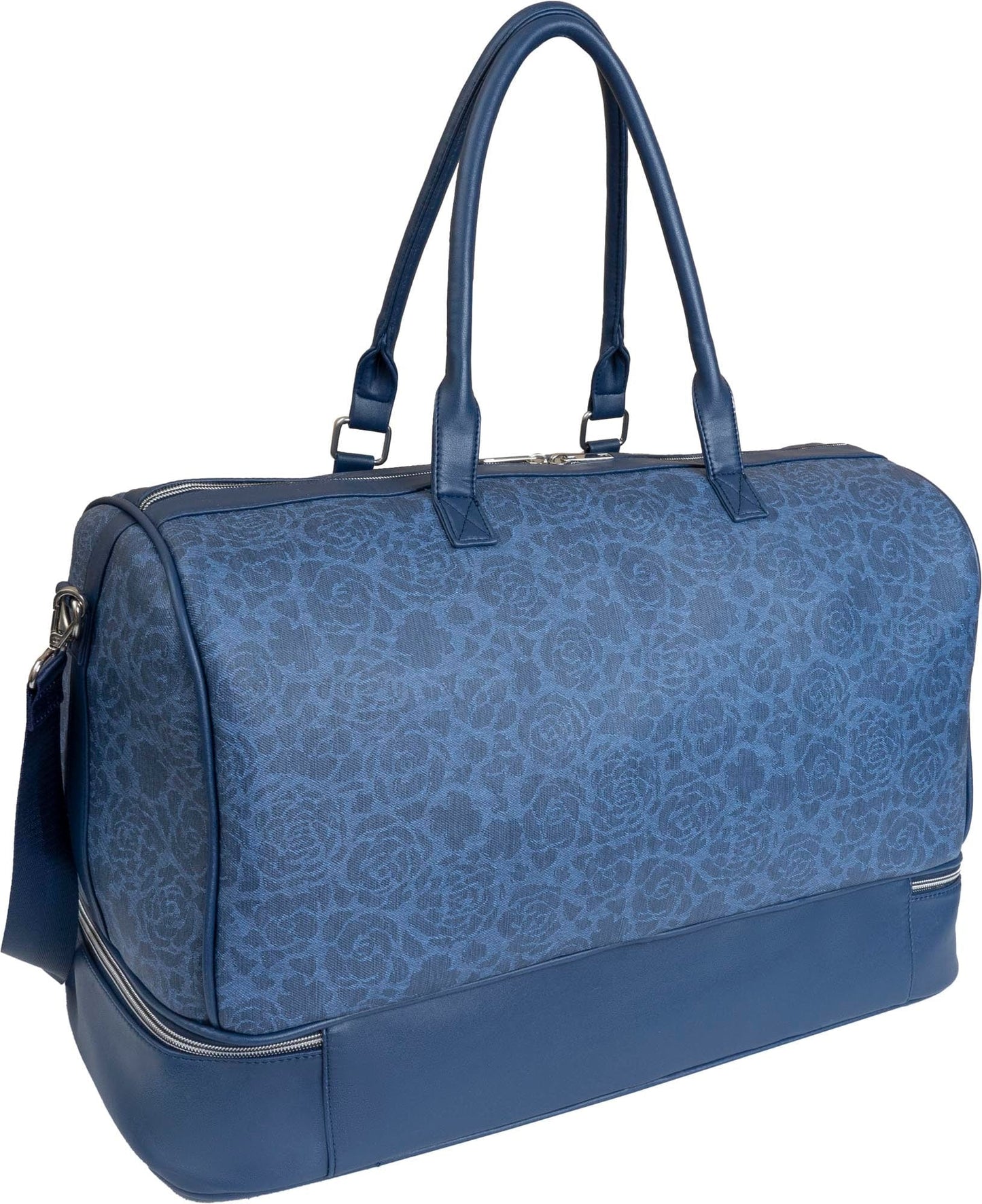 Ellen Tracy 20 Inch Floral Embossed Print Drop Bottom Duffel