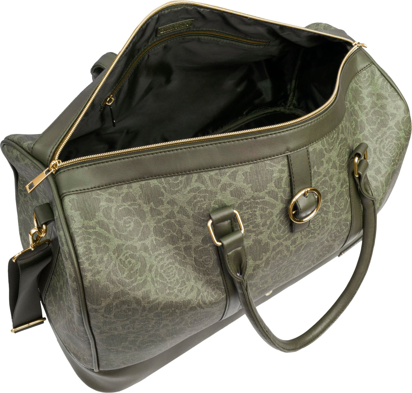 Ellen Tracy 20 Inch Floral Embossed Print Drop Bottom Duffel