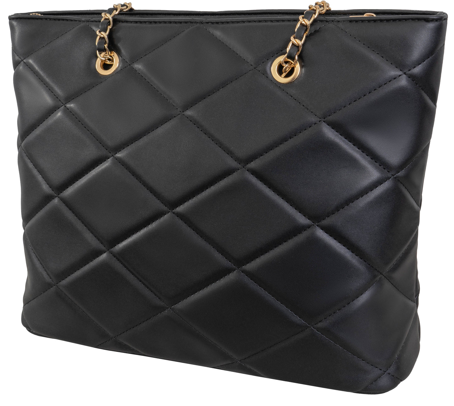 Ellen Tracy Smooth Diamond Quilted Tote Bag