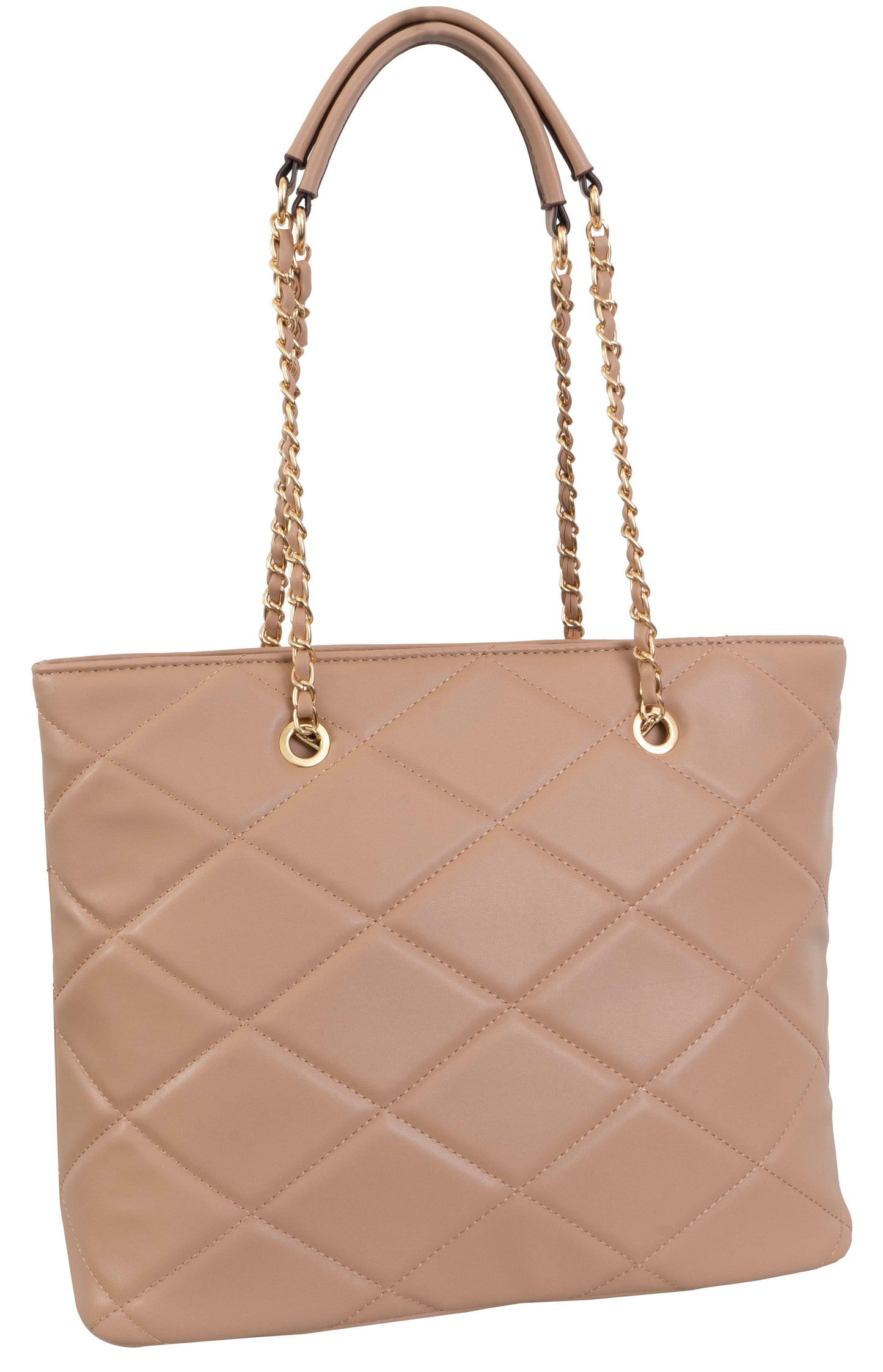 Ellen Tracy Smooth Diamond Quilted Tote Bag