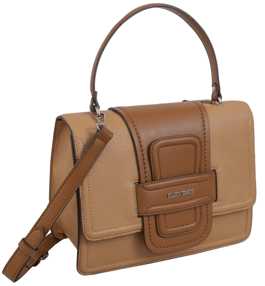 Ellen Tracy Pebble Grain Top Flap Crossbody