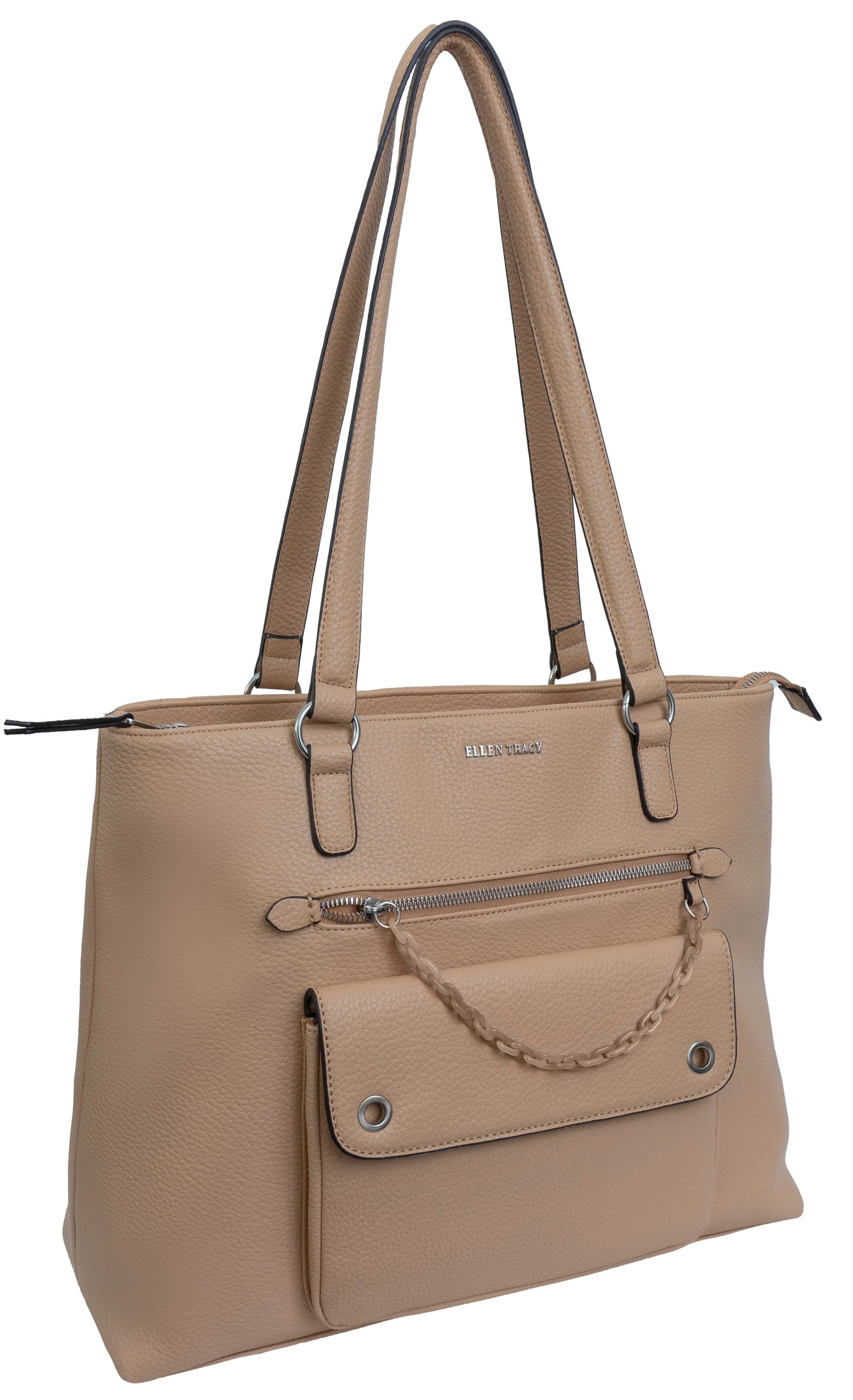 Ellen Tracy Resin Chain Laptop Workbook Tote