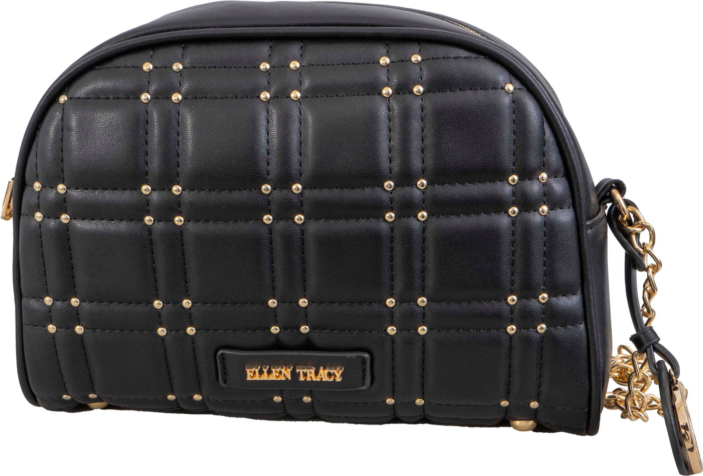 Ellen Tracy Studded Smooth Square Quilted Crossbody