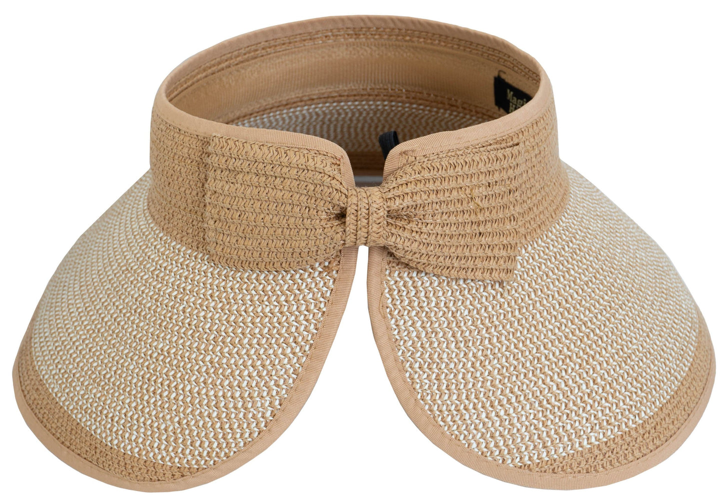 Magid Straw Two Tone Color Block Roll Up Visor