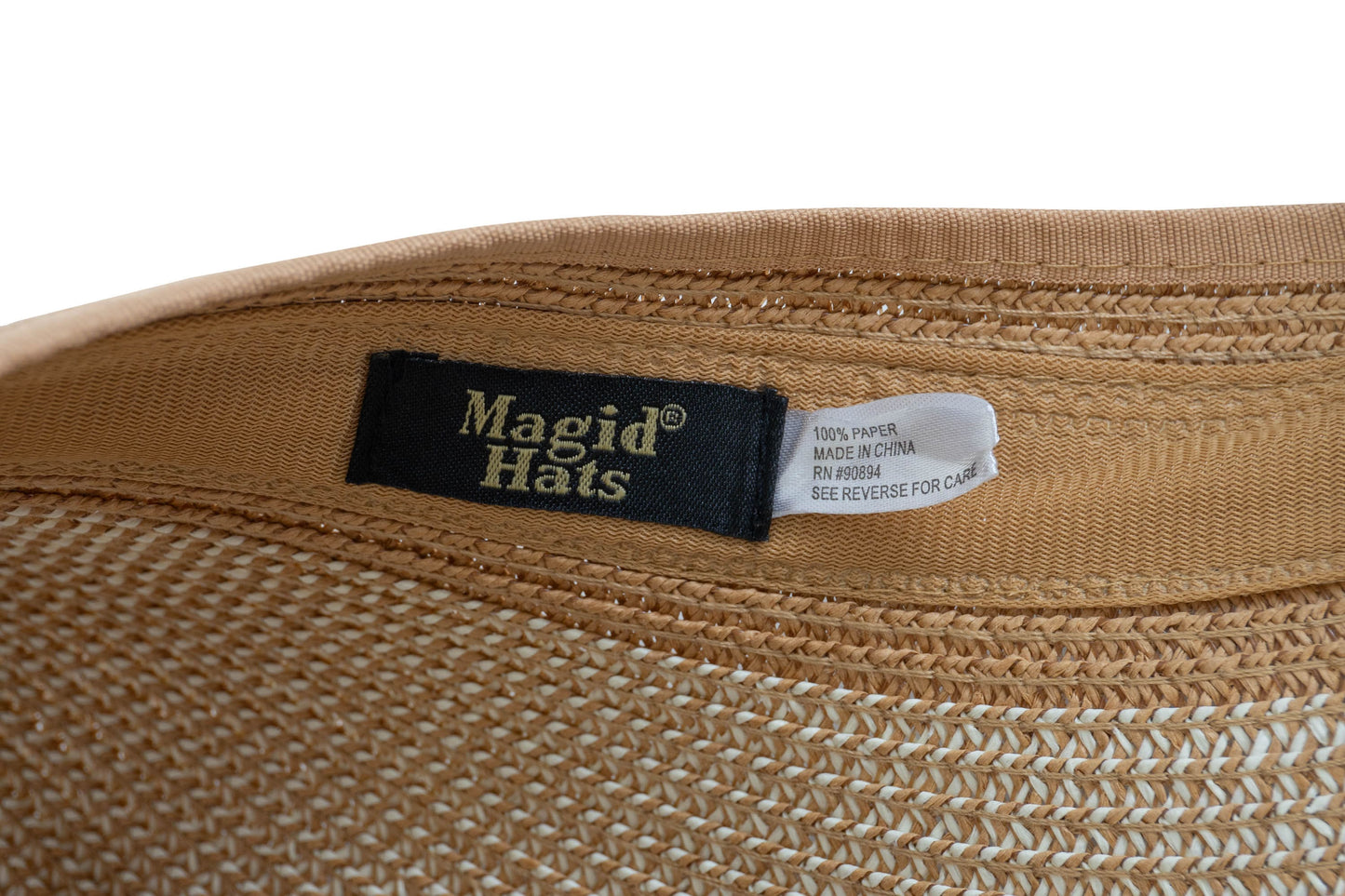 Magid Straw Two Tone Color Block Roll Up Visor