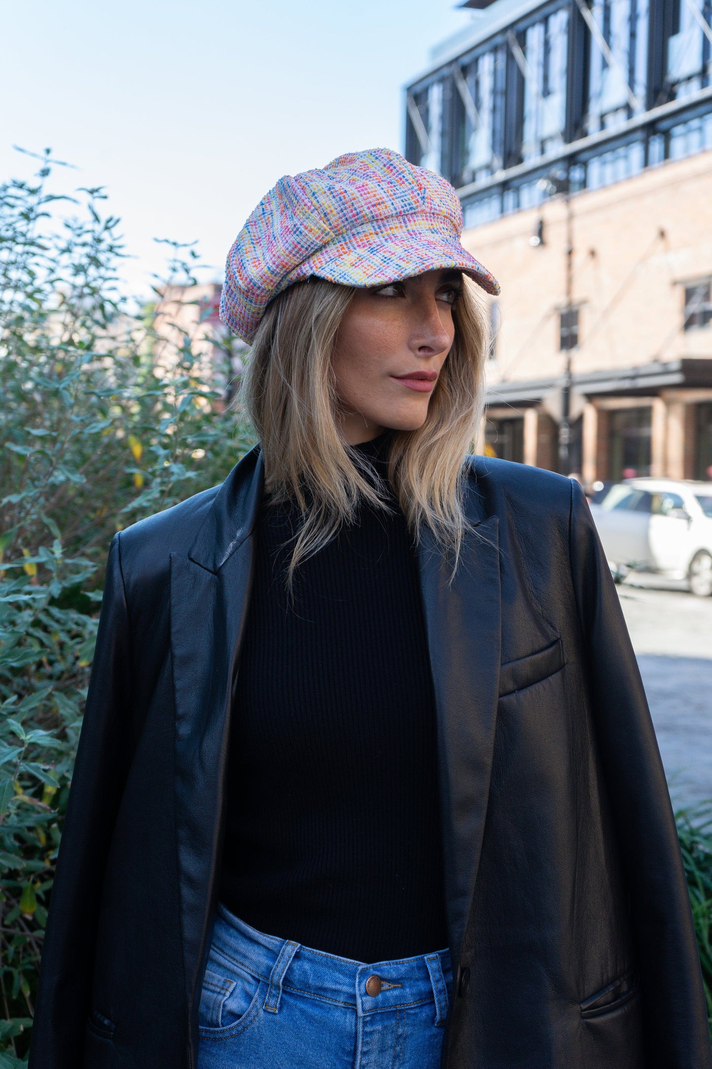 Magid Multi Color Tweed Newsboy Cabby Cap