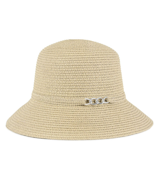 Magid Chain Accent Straw Bucket Hat
