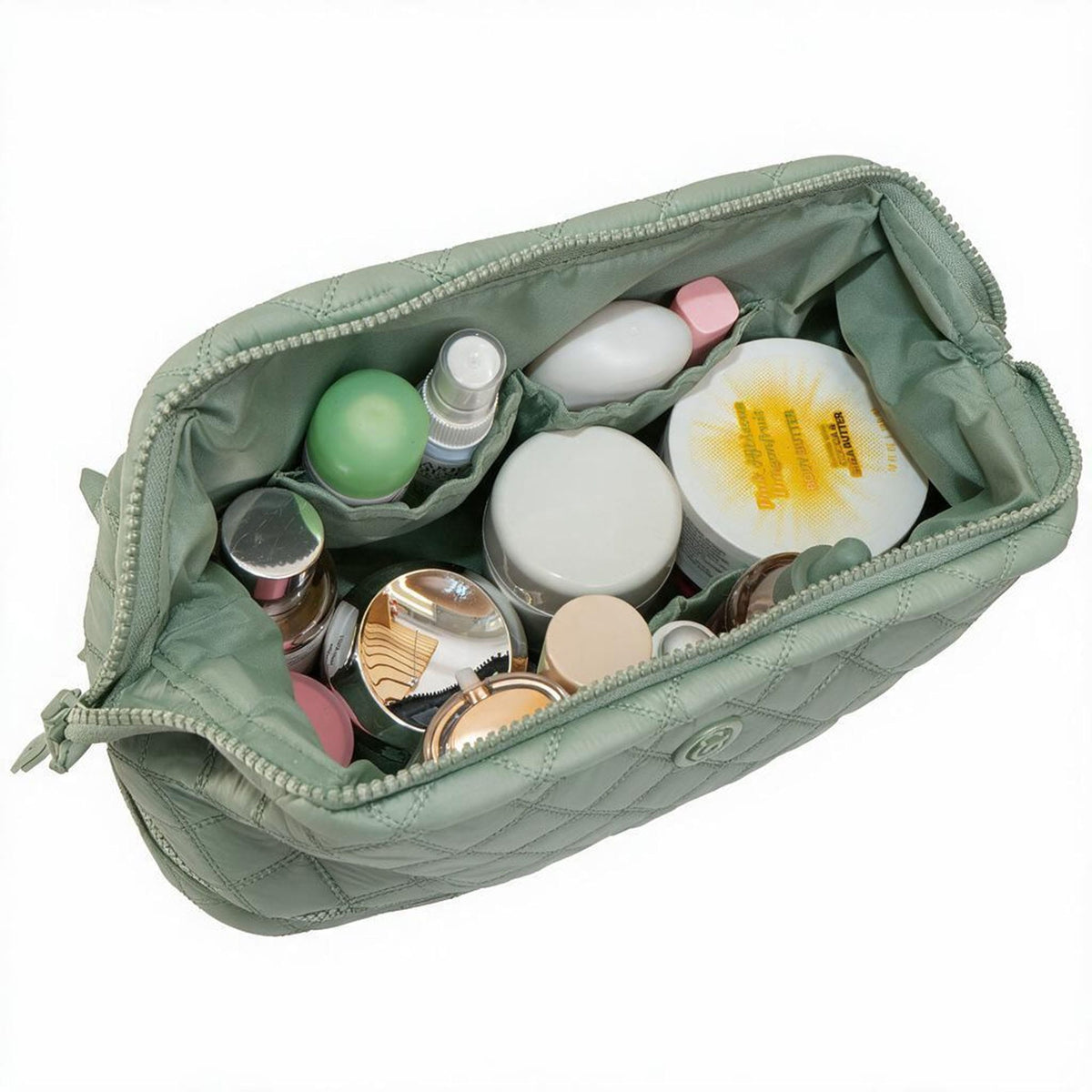 Joan & David Diamond Quilted Puffer Sport Nylon Cosmetic Bag