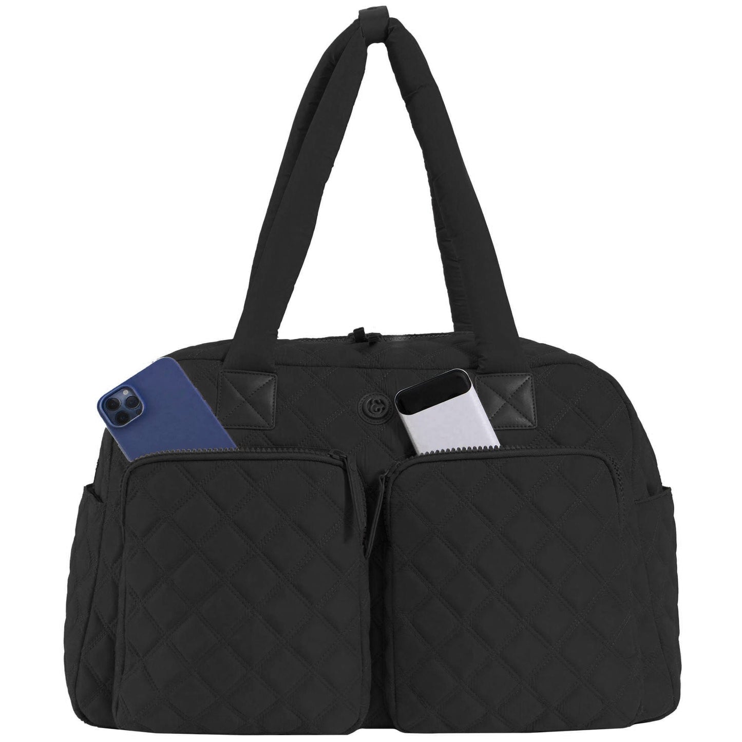 Joan & David Two Pocket Diamond Quilted 22 in. Duffel Bag