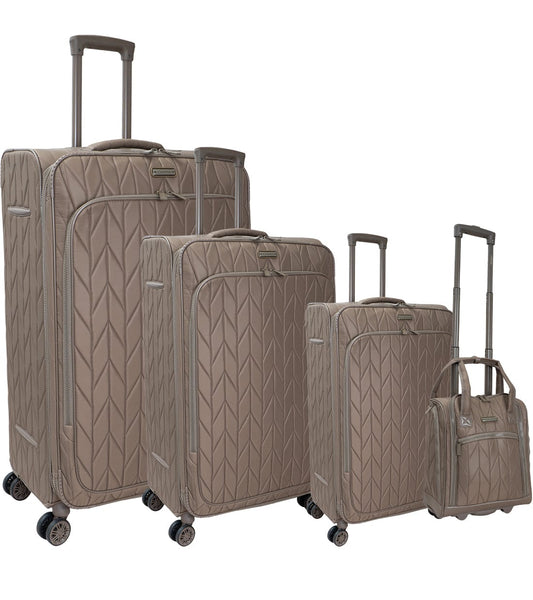 Joan & David 4 Piece Chevron Quilted Parachute Nylon Luggage Set