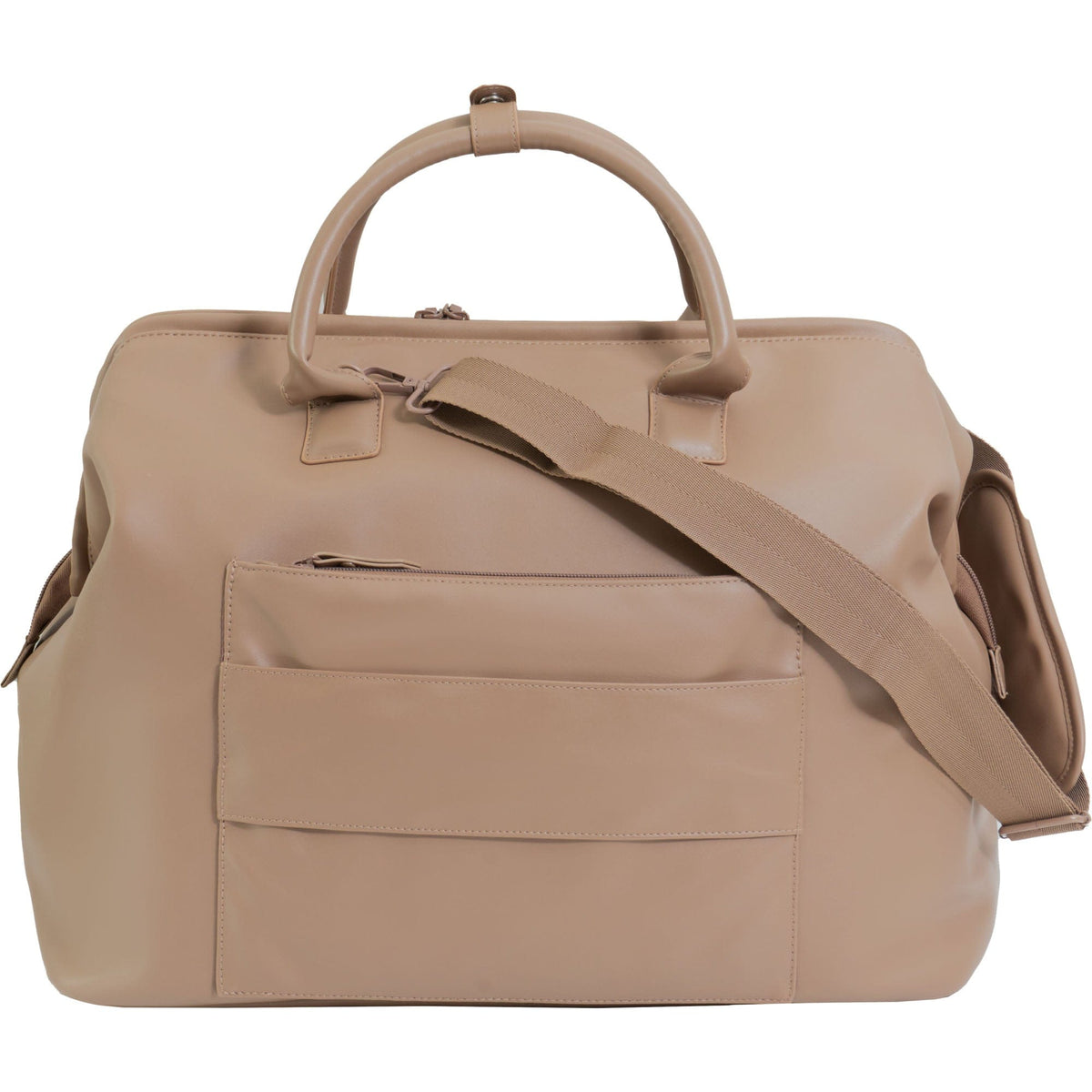 Max Studio 18 Inch Smooth Faux Vachetta PU Frame Weekender Duffle