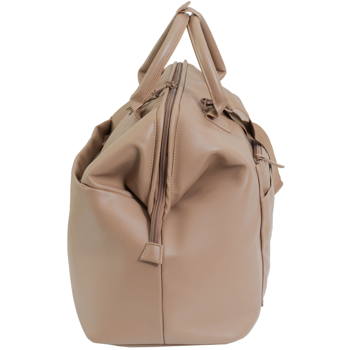 Max Studio 18 Inch Smooth Faux Vachetta PU Frame Weekender Duffle