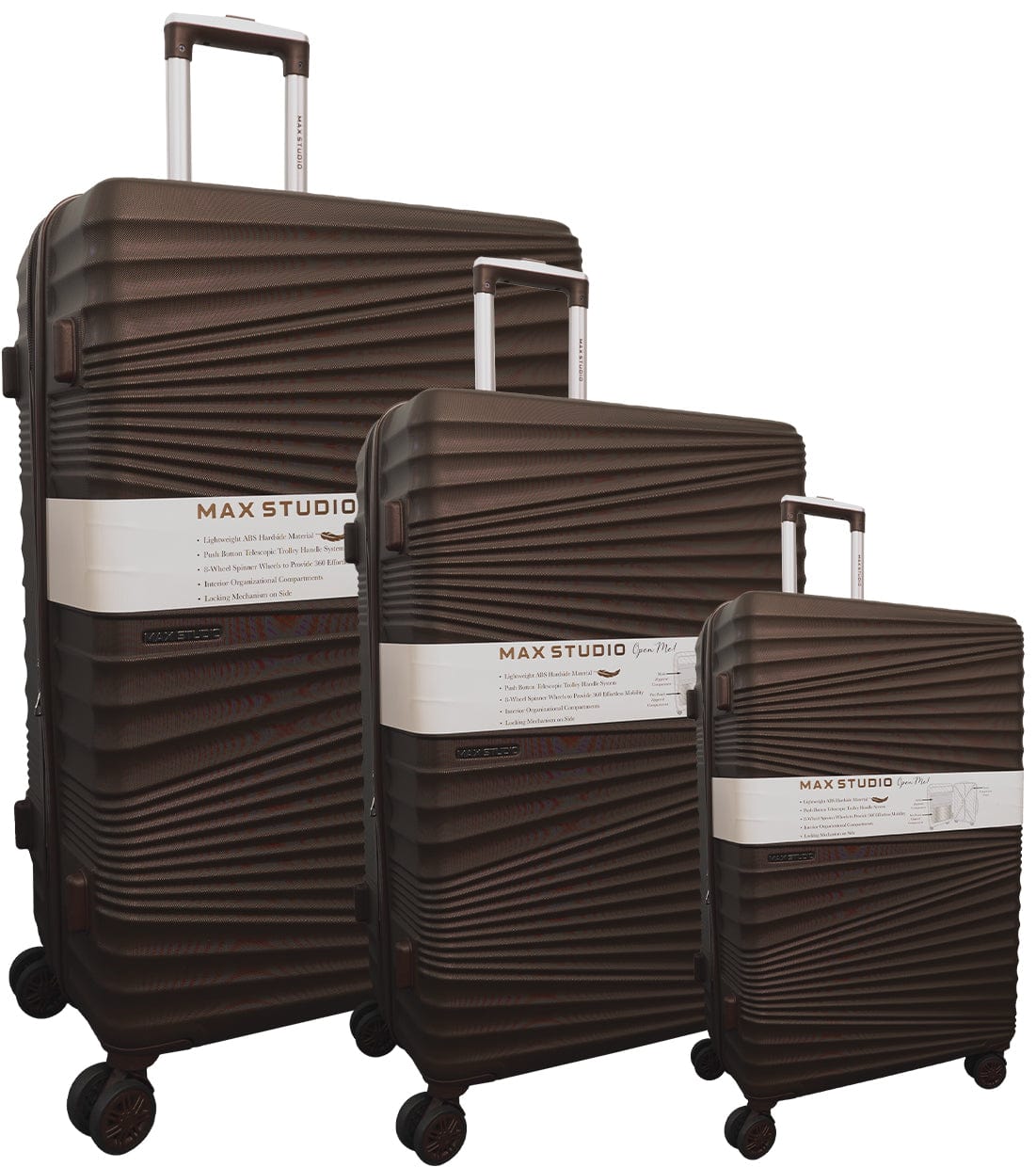 Max Studio ABS 3-Piece Luggage Set Sofia Collection