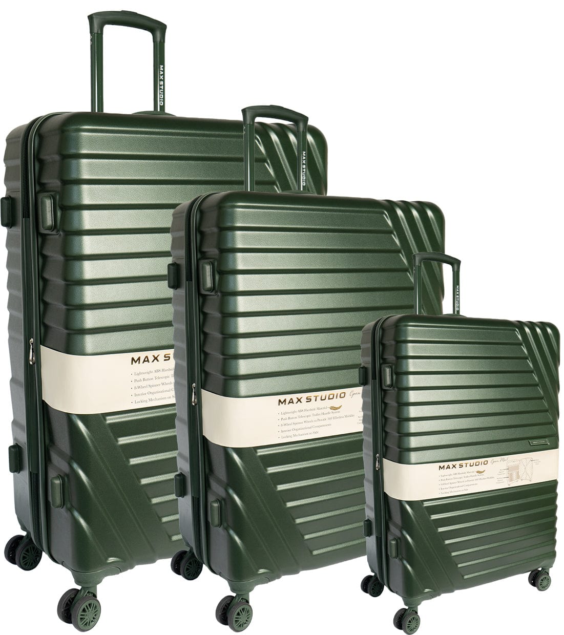 Max Studio ABS 3-Piece Luggage Set Dublin Collection