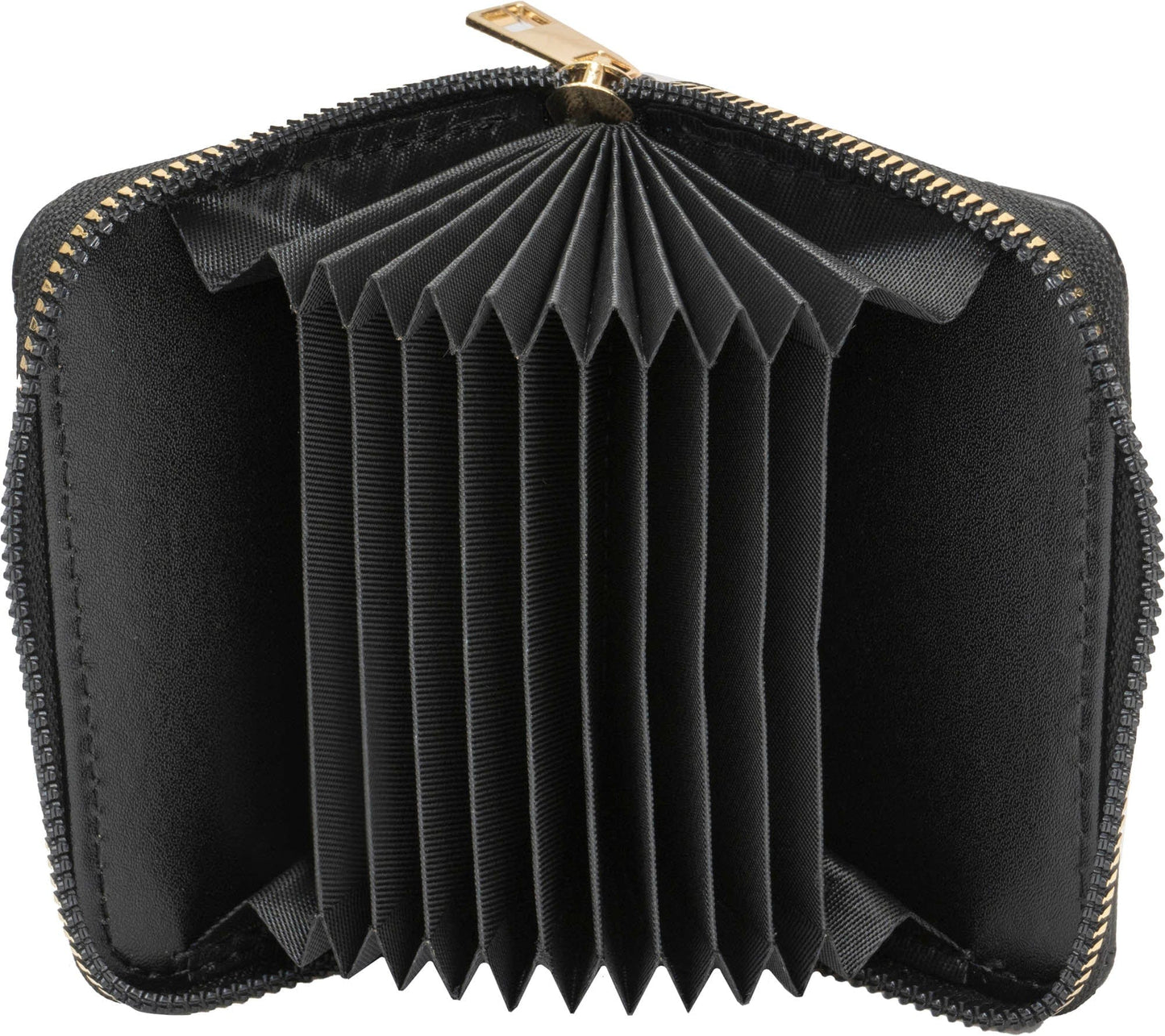 Rebecca & Rifka Patent Geometric Quilt Medallion Zip Accordion Wallet