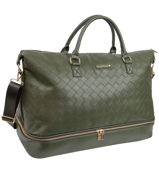 Ellen Tracy 20 Inch Woven Drop Bottom Duffel